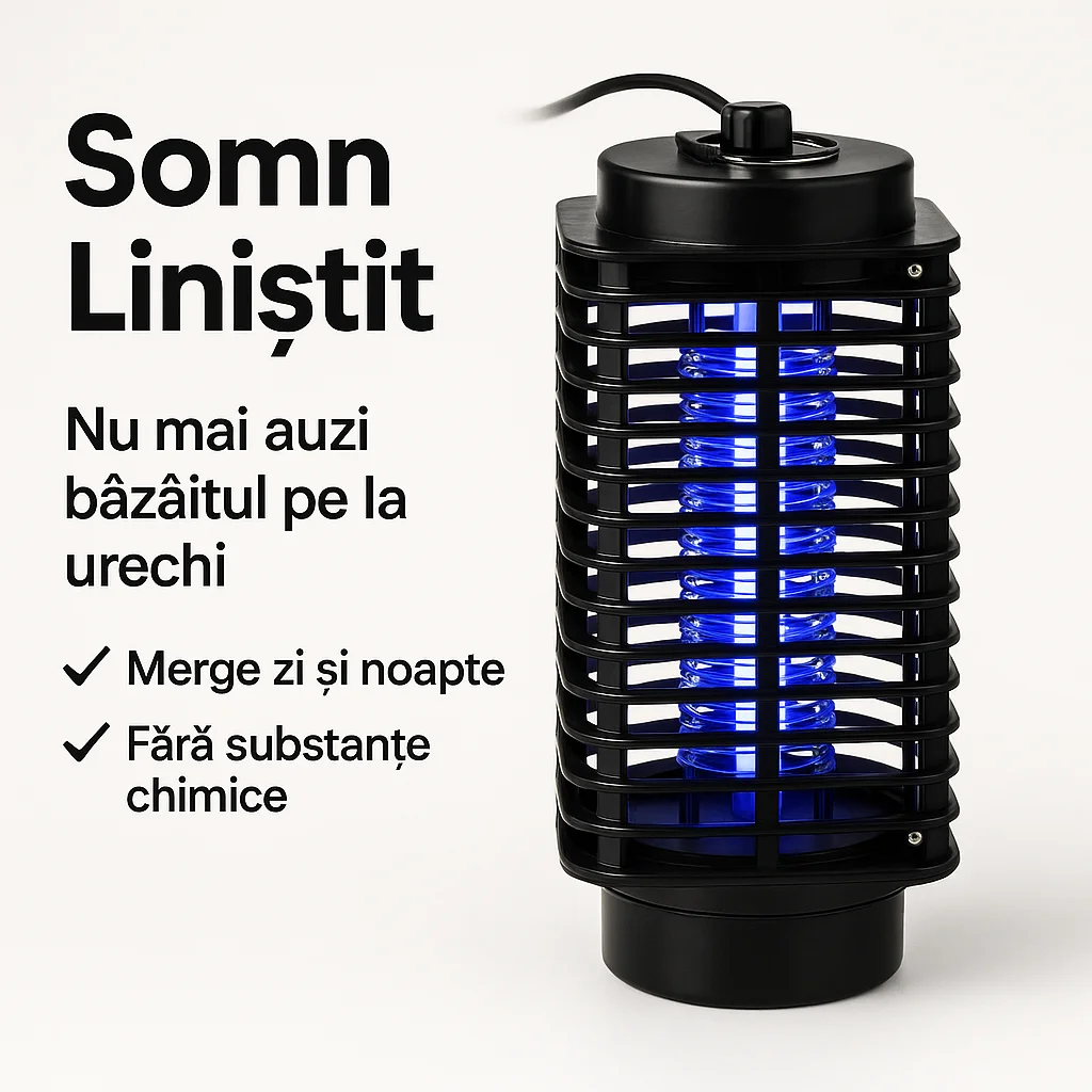 Lampă cu Lumină Ultravioletă Anti Insecte pentru Casă și Curte